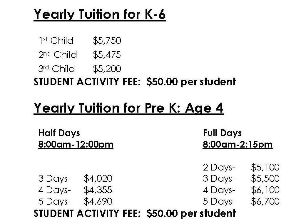 Tuition Rates/Assistance - Blessed Sacrament School